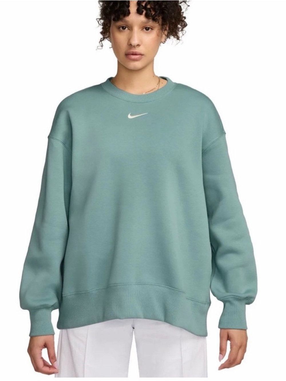 Nike Sportswear Oversized Phoenix Fleece Pullover XS Cannon/Teal Athleisure